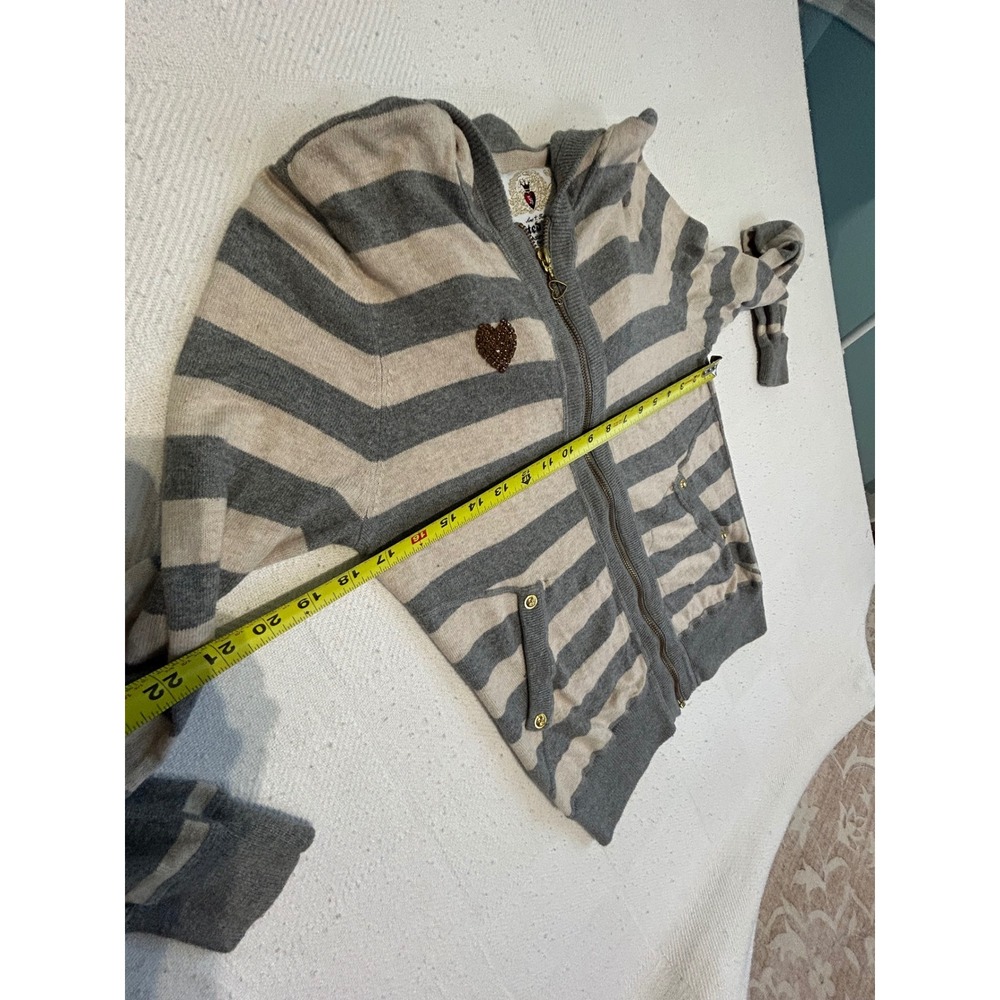 Twisted Heart America Striped Cashmere Blend Zip Hoodie MED Y2K luxury - Picture 9 of 10